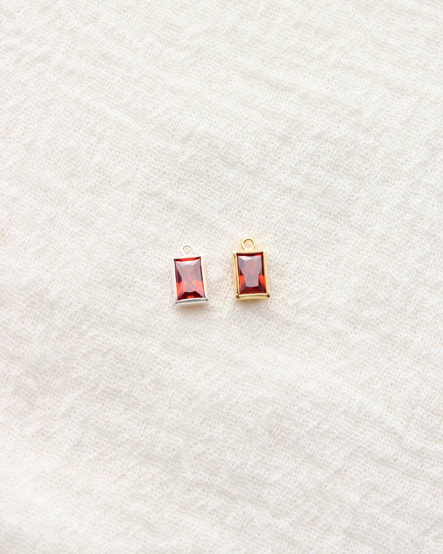 6x4mm Rectangle Birthstone Charms, CH288