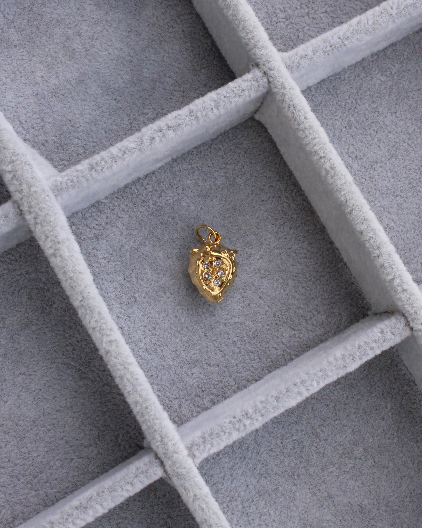 Strawberry PVD Charm with CZ, CH350