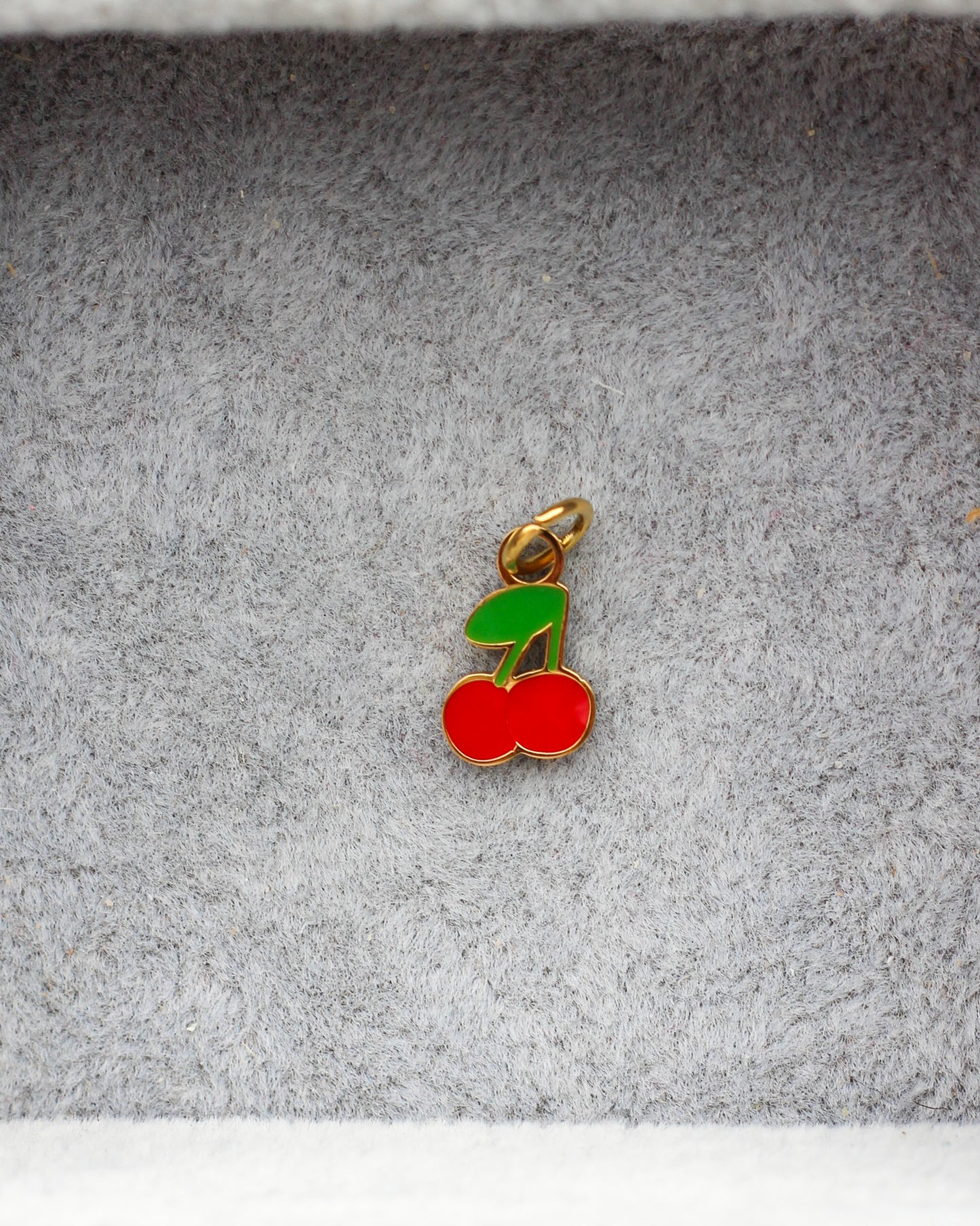 Cherry Enamel PVD Charm, CH437
