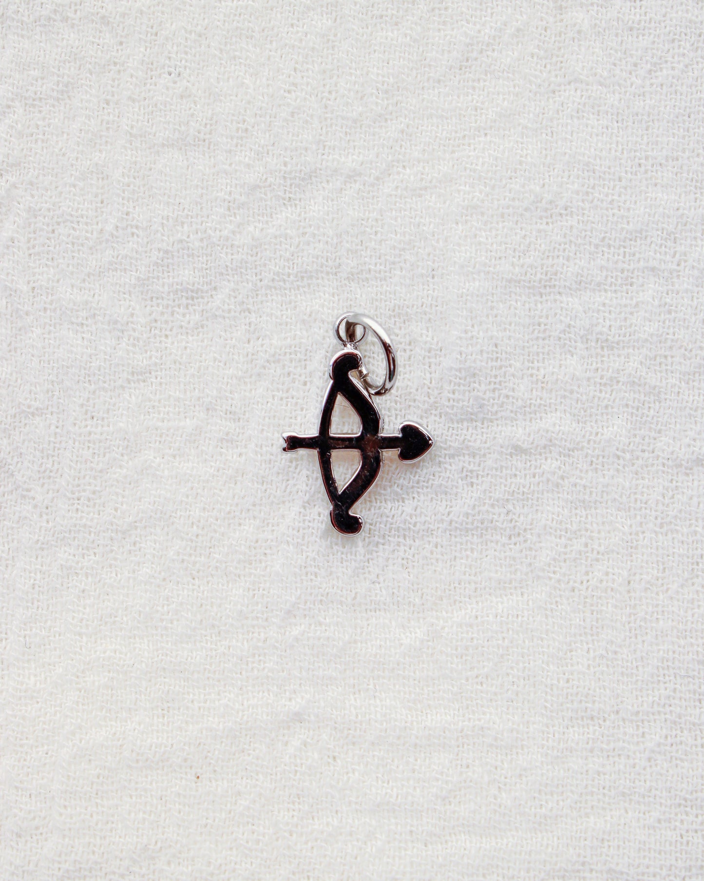 Bow & Arrow PVD Charm w/ White Zircon, CH329