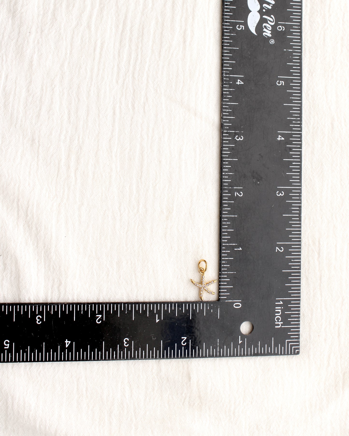 15mm Starfish PVD Charm with Cubic Zirconia, CH382
