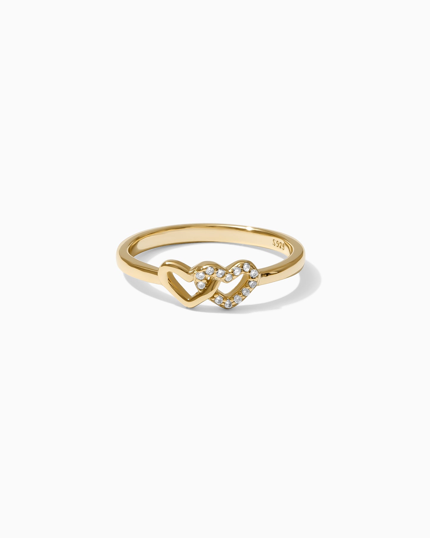 Linked Hearts With Cubic Zirconia Ring, R35