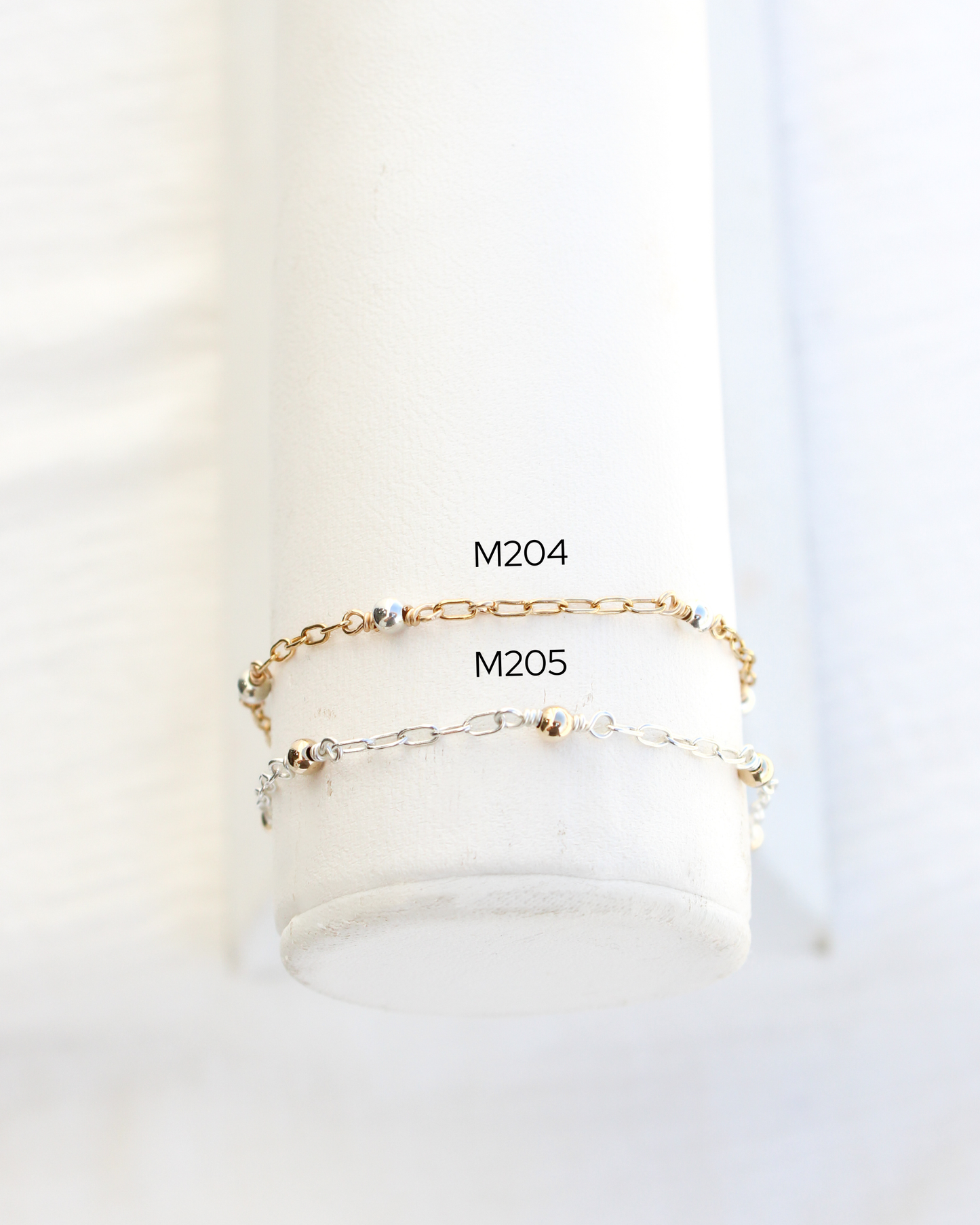1.7mm SS Paper Clip with 3mm 14k Gold Filled Beads, M205