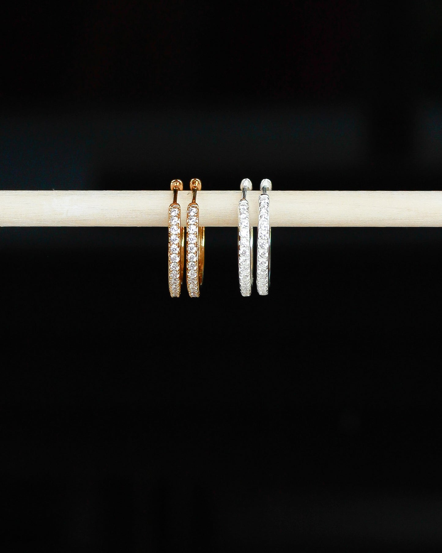 20mm Cubic Zirconia Hoop Earrings, E42