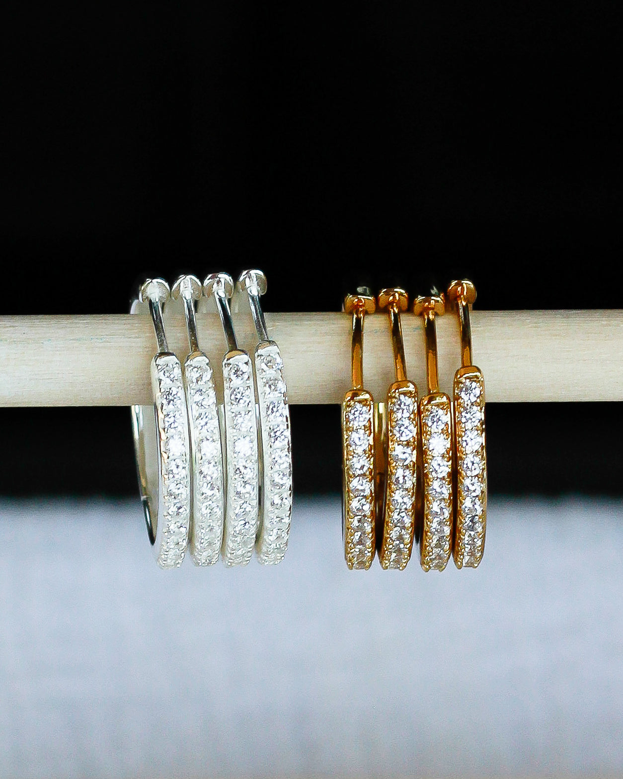 20mm Cubic Zirconia Hoop Earrings, E42