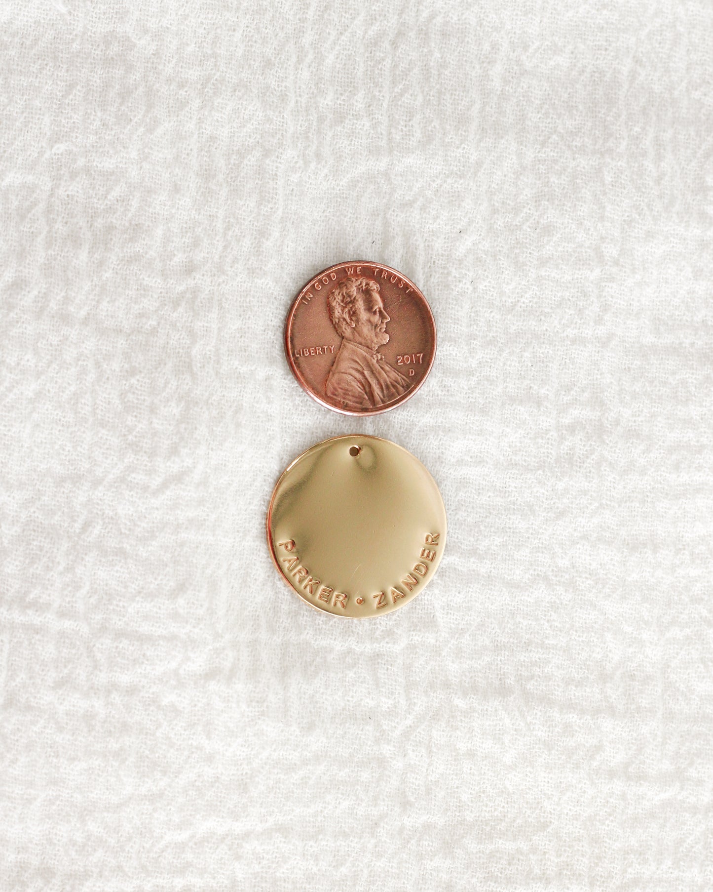 22mm Custom Circle Outer Text Charm, CH194