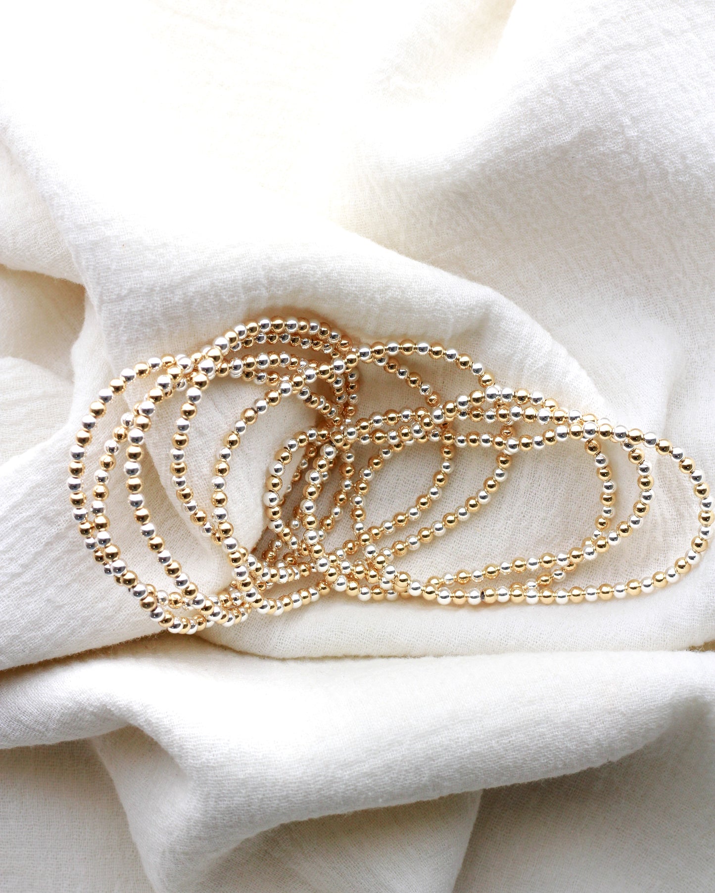 3mm Two Tone Beaded Bracelet, BR41