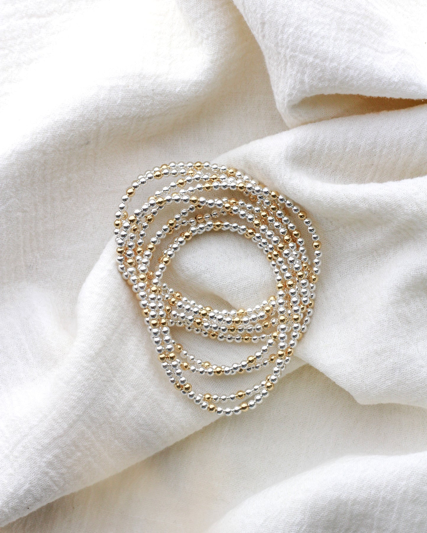 3mm Two Tone Beaded Bracelet, BR42