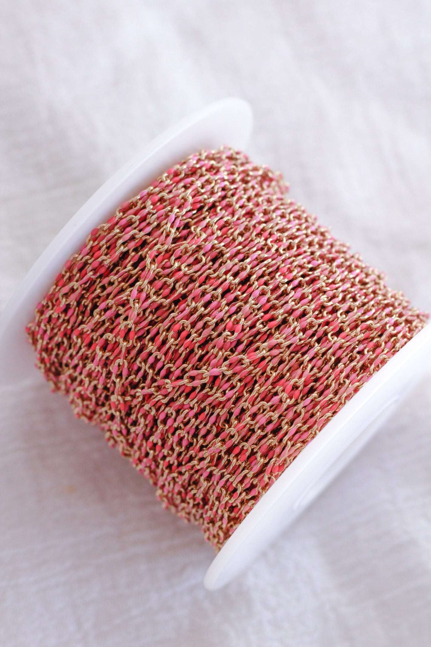 Pink Multi-Colored Enamel Chain, S80 G80
