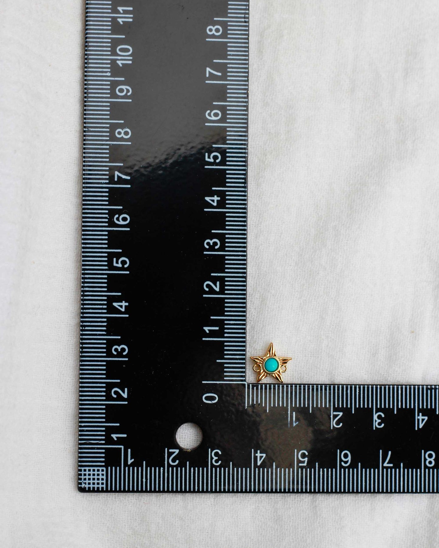 Star with Genuine Cabochon Turquoise Connector, CN159