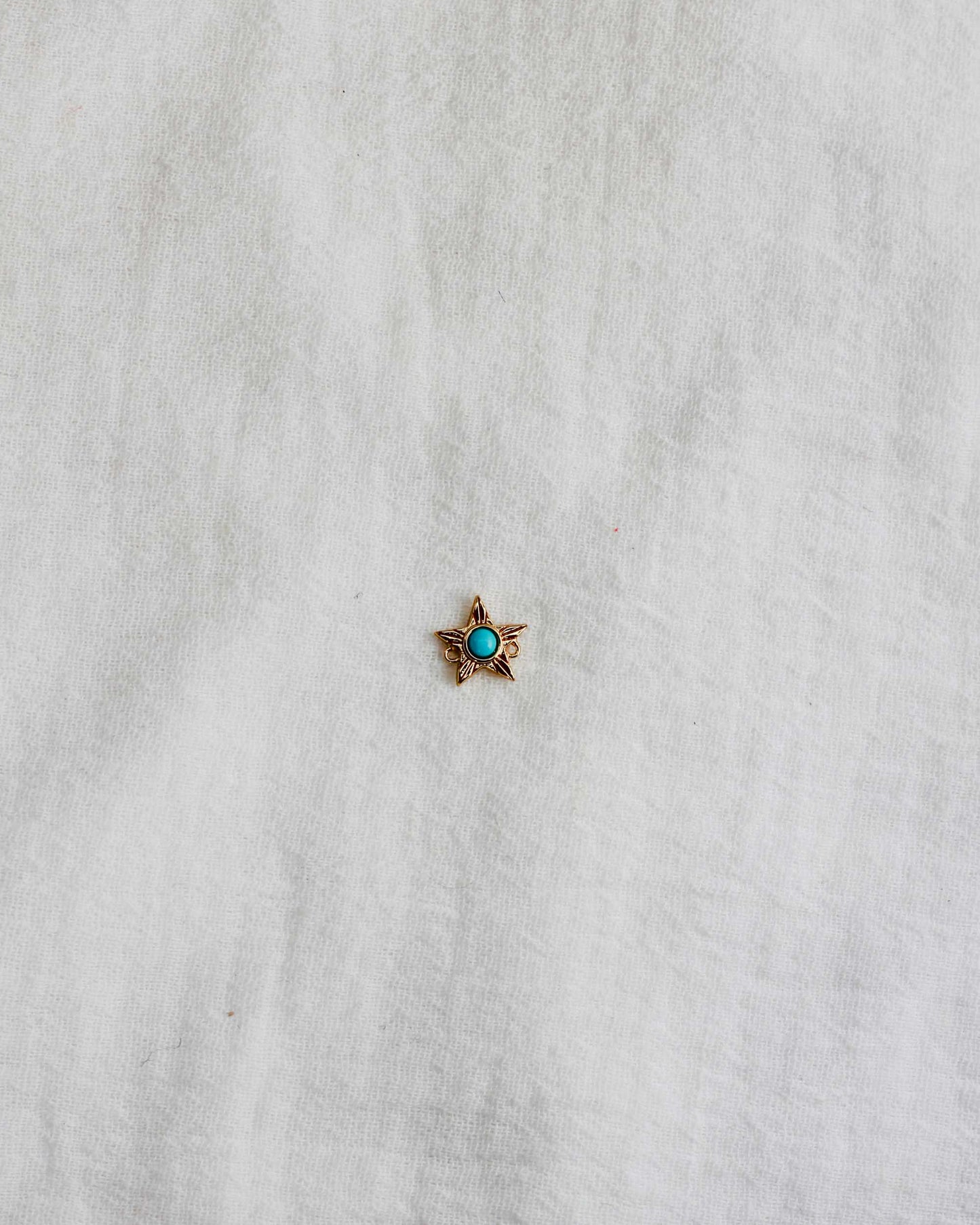 Star with Genuine Cabochon Turquoise Connector, CN159