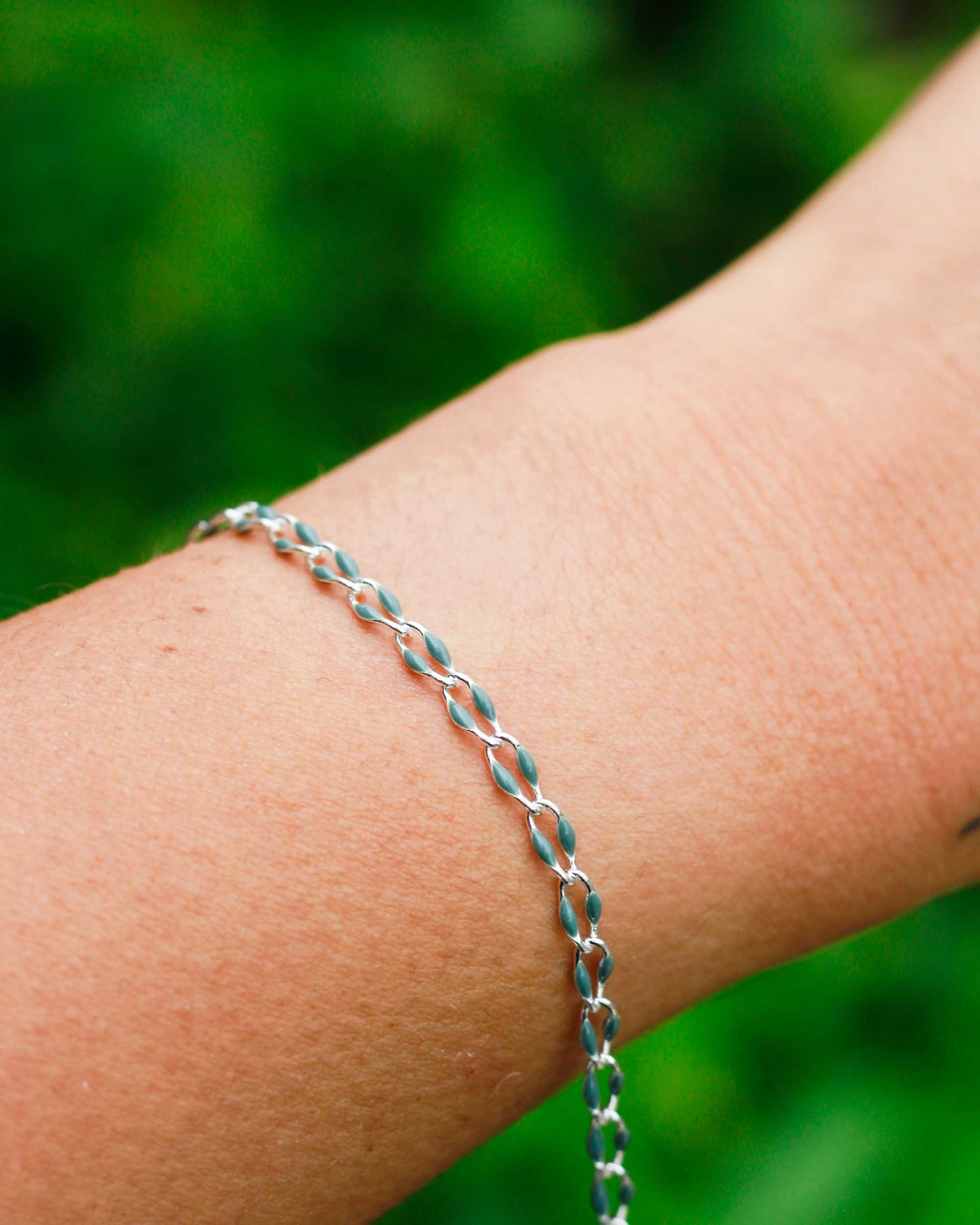 Sage Green Enamel Chain, SP120