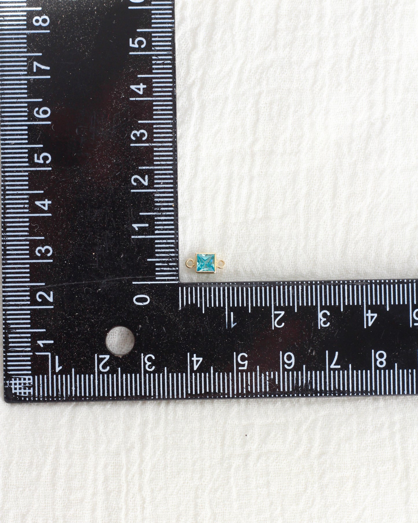 4mm CZ Square Shaped Birthstone Connector, CN307