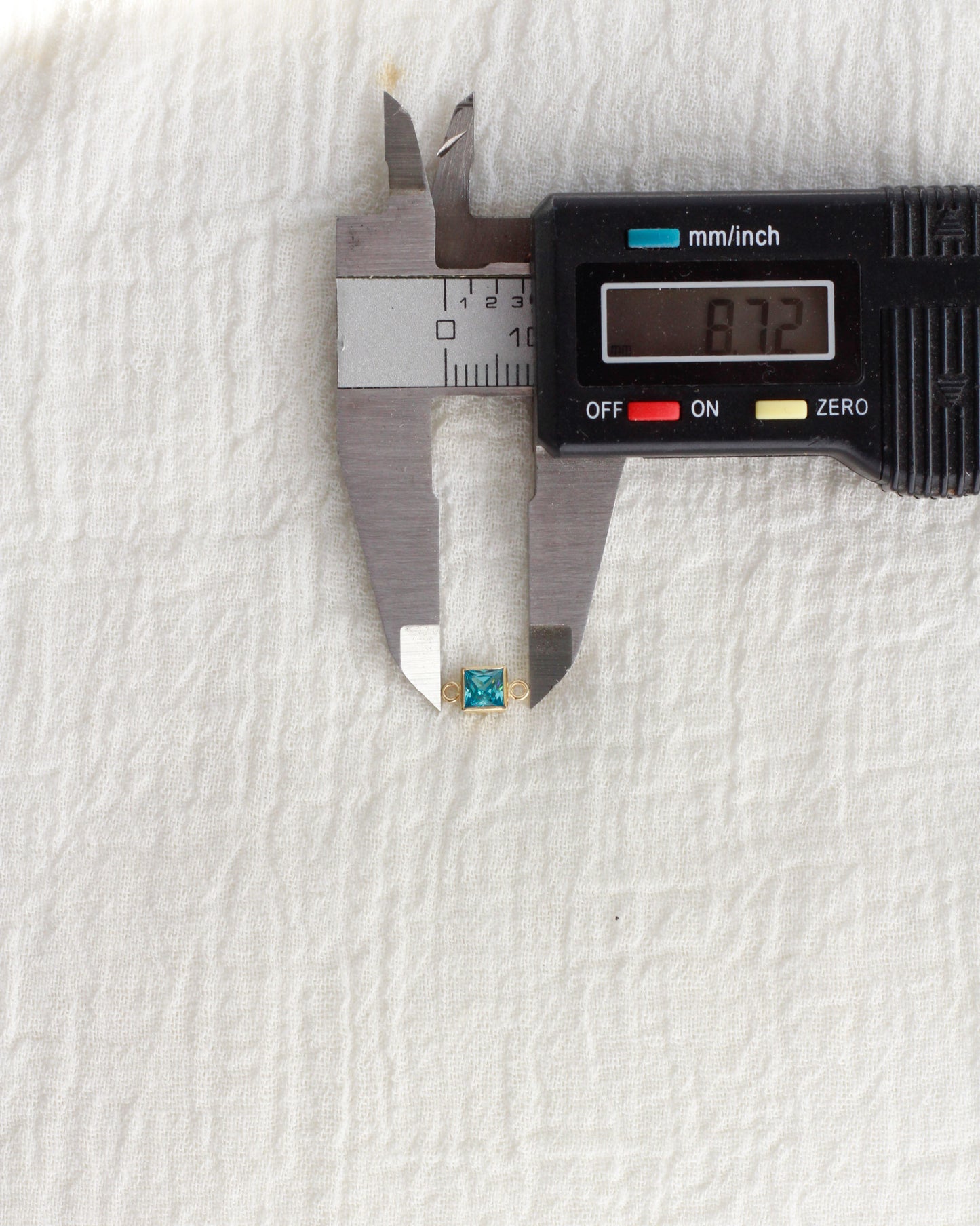 4mm CZ Square Shaped Birthstone Connector, CN307