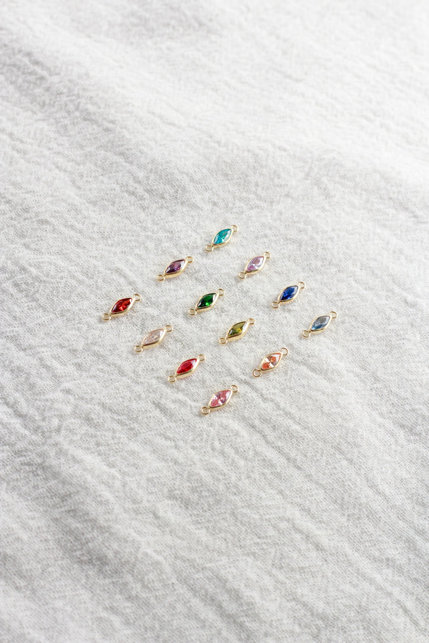 3mm CZ Marquise Birthstone Connector, CN306