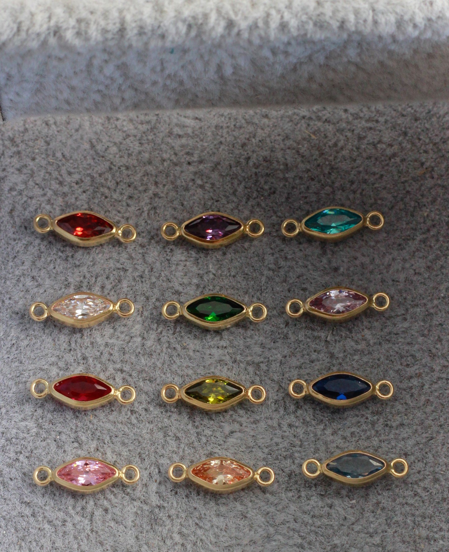3mm CZ Marquise Birthstone Connector, CN306