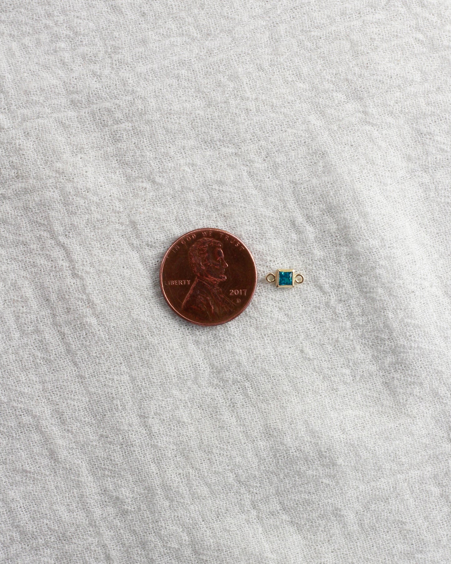 3mm CZ Square Birthstone Connector, CN304