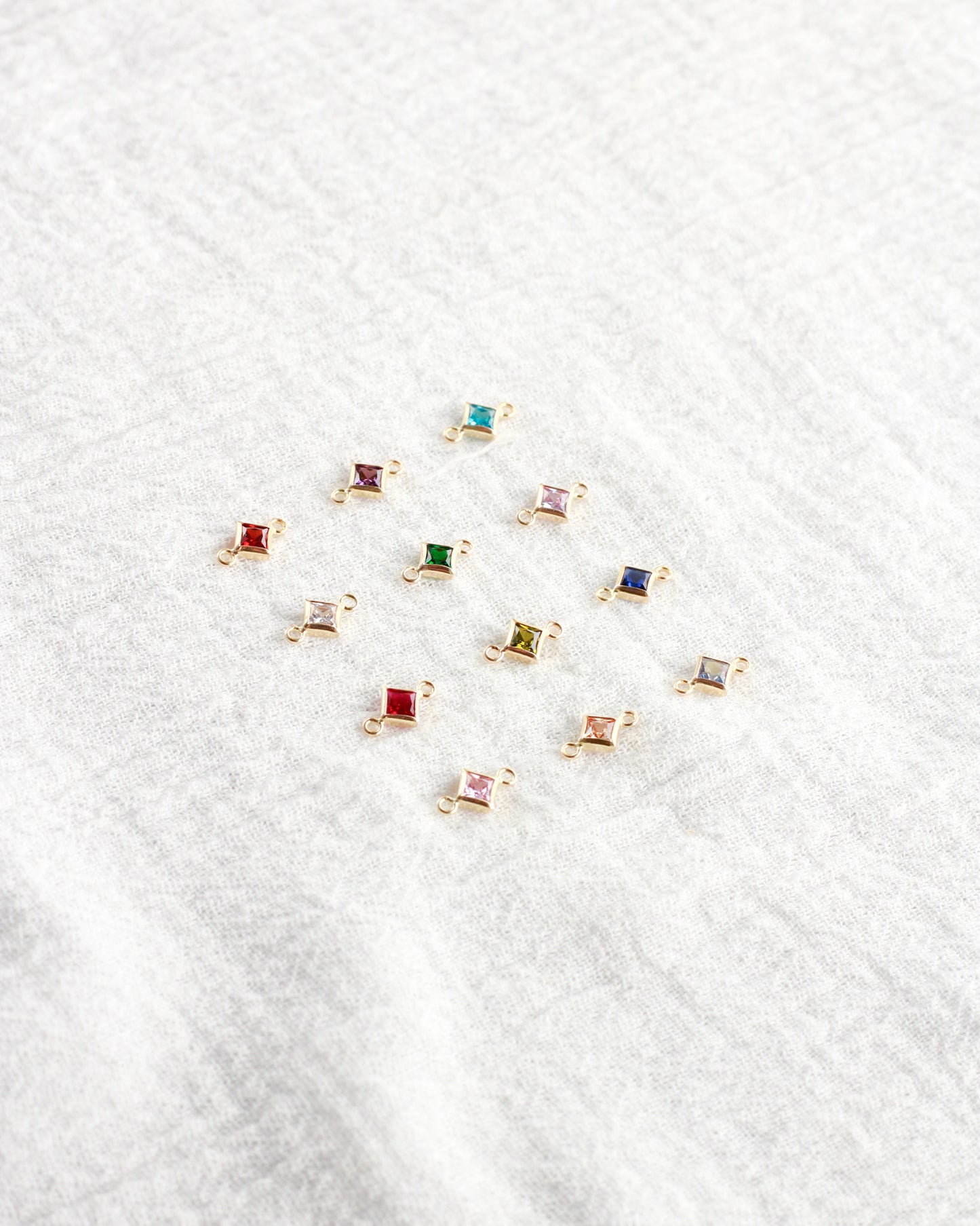 3mm CZ Diamond Shaped Birthstone Connector, CN305