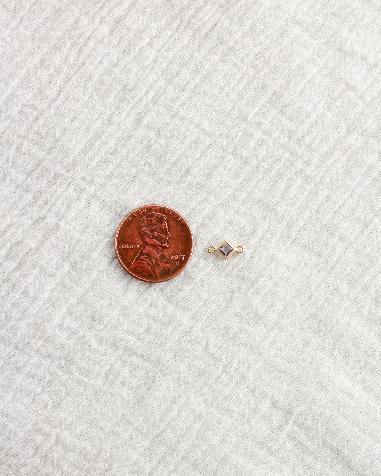 3mm CZ Diamond Shaped Birthstone Connector, CN305