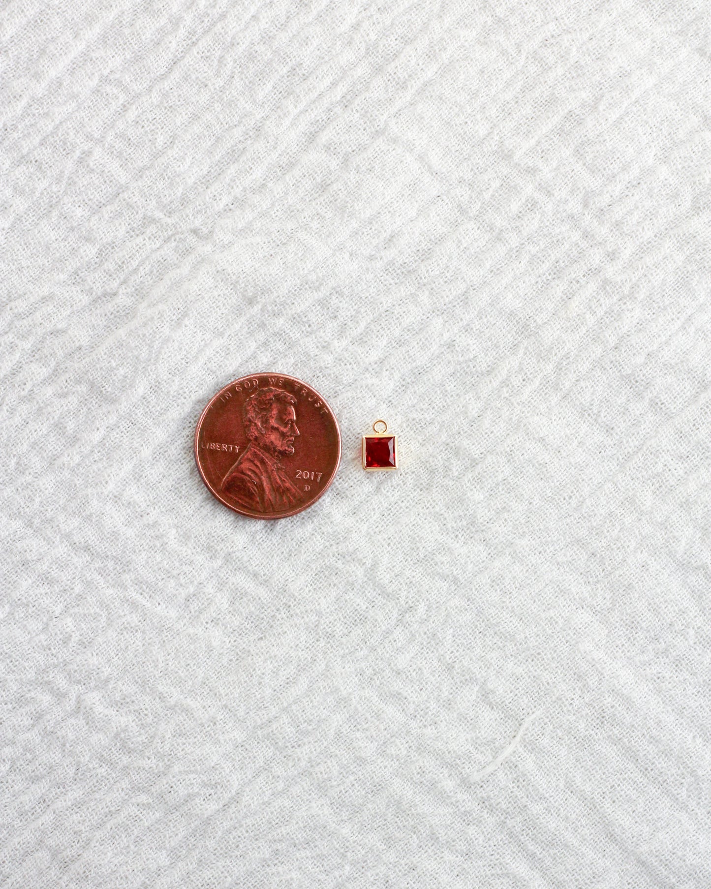 4mm Square Birthstone Charms, CH252
