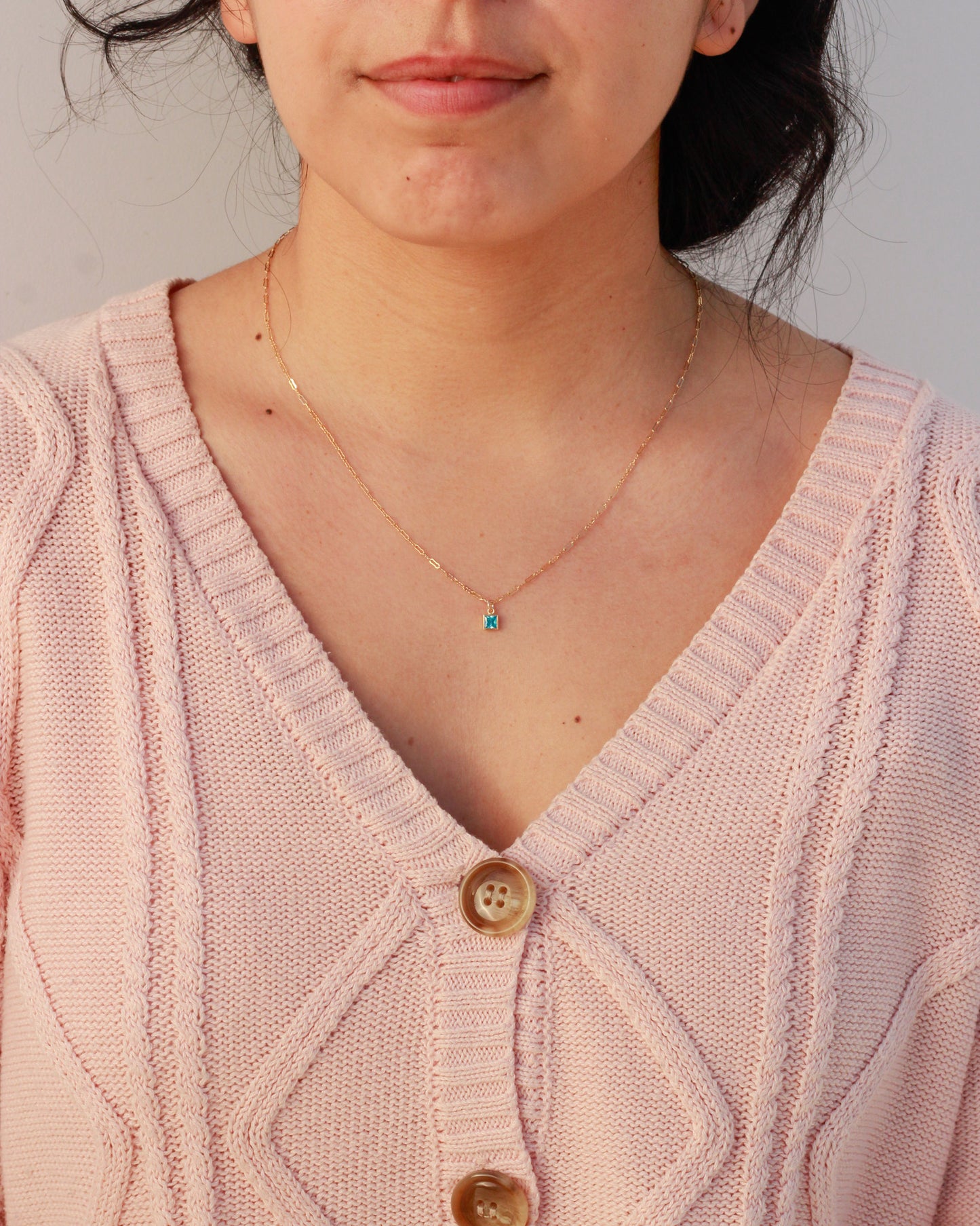 4mm Square Birthstone Charms, CH252