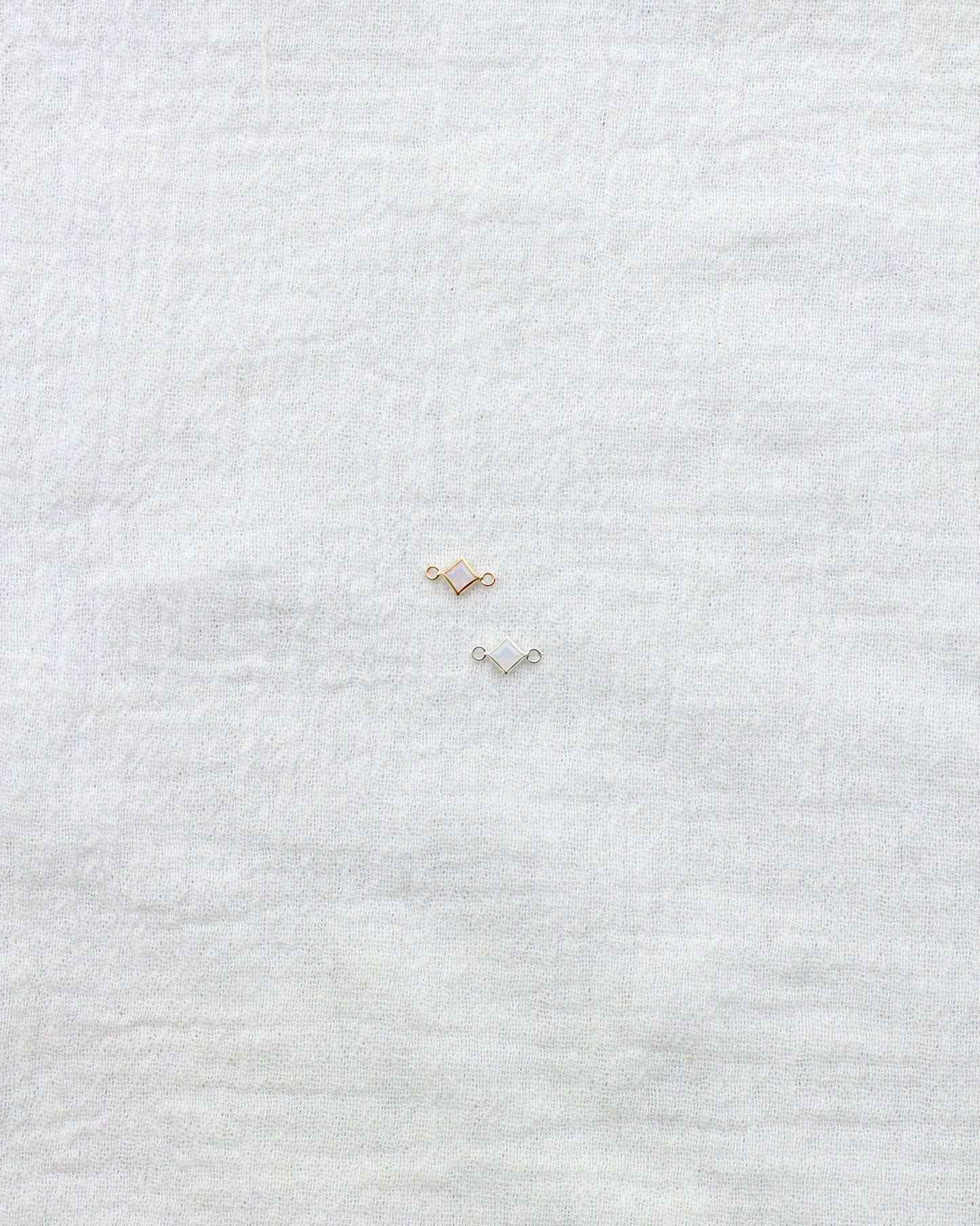 3mm White Opal Diamond Shaped Connector, CN313