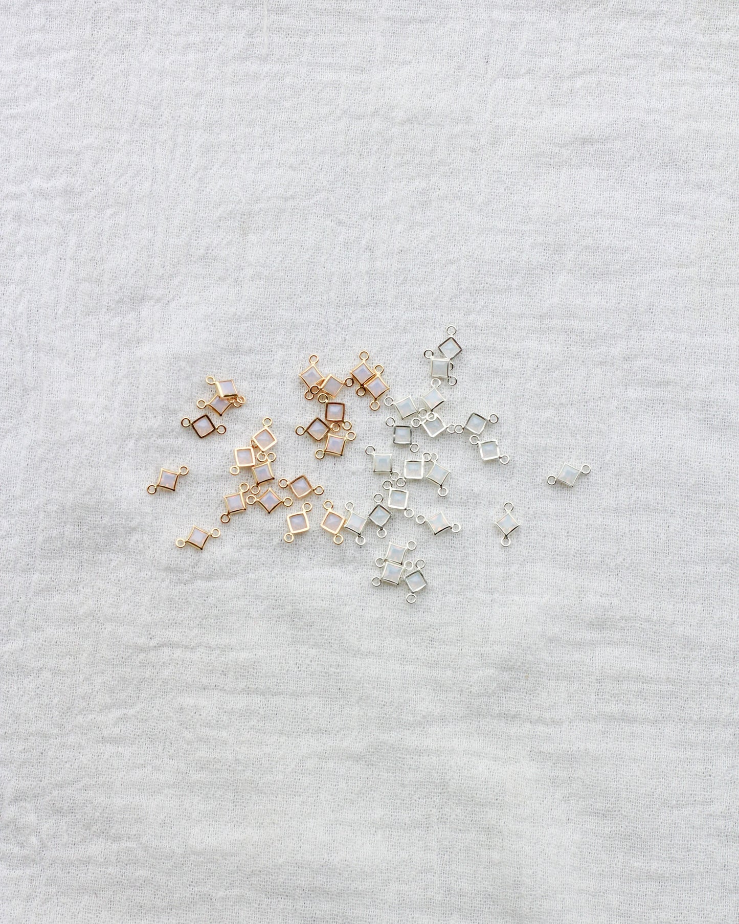 3mm White Opal Diamond Shaped Connector, CN313