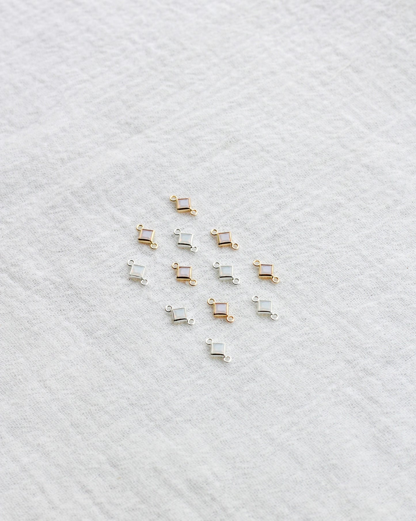 3mm White Opal Diamond Shaped Connector, CN313