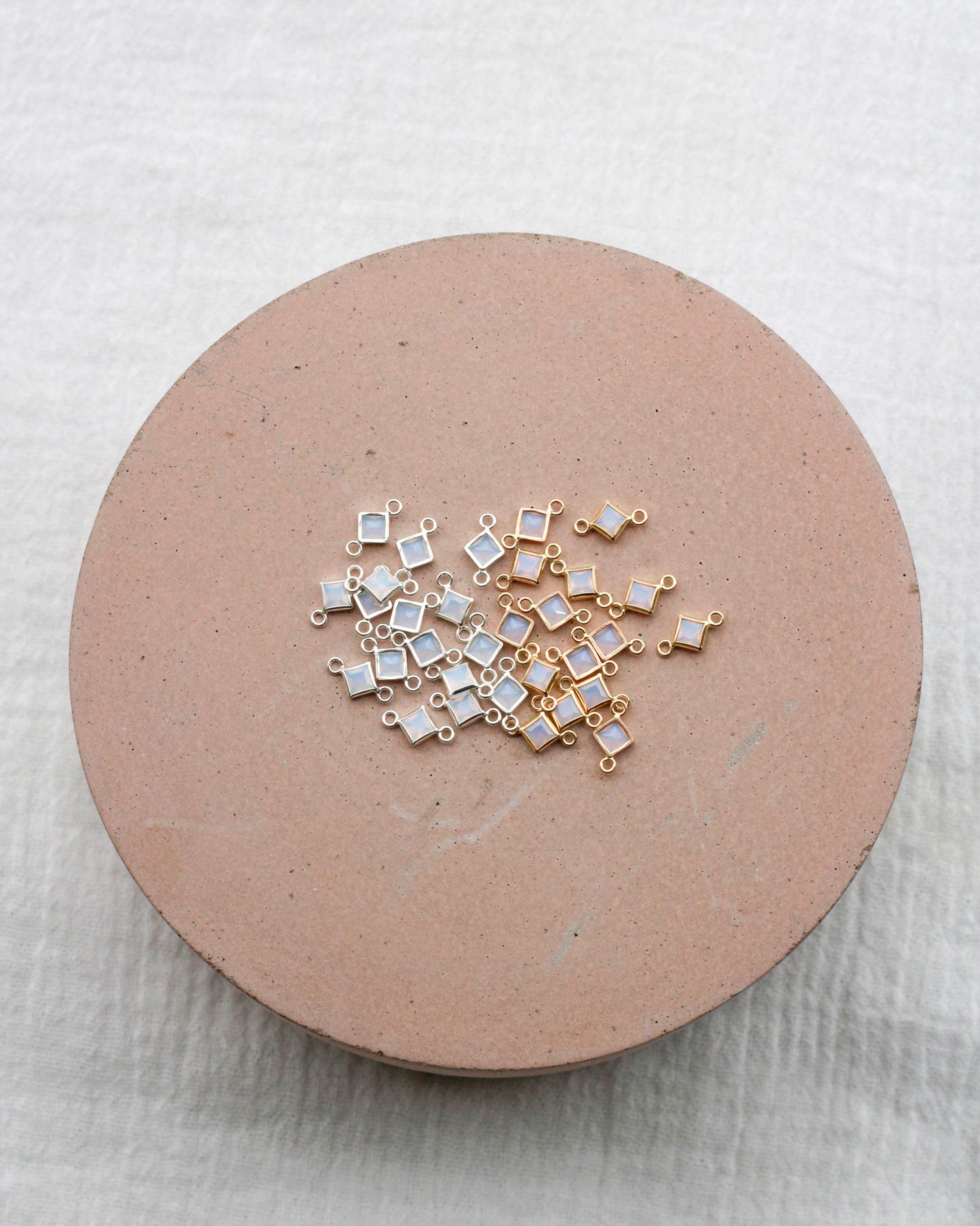 3mm White Opal Diamond Shaped Connector, CN313