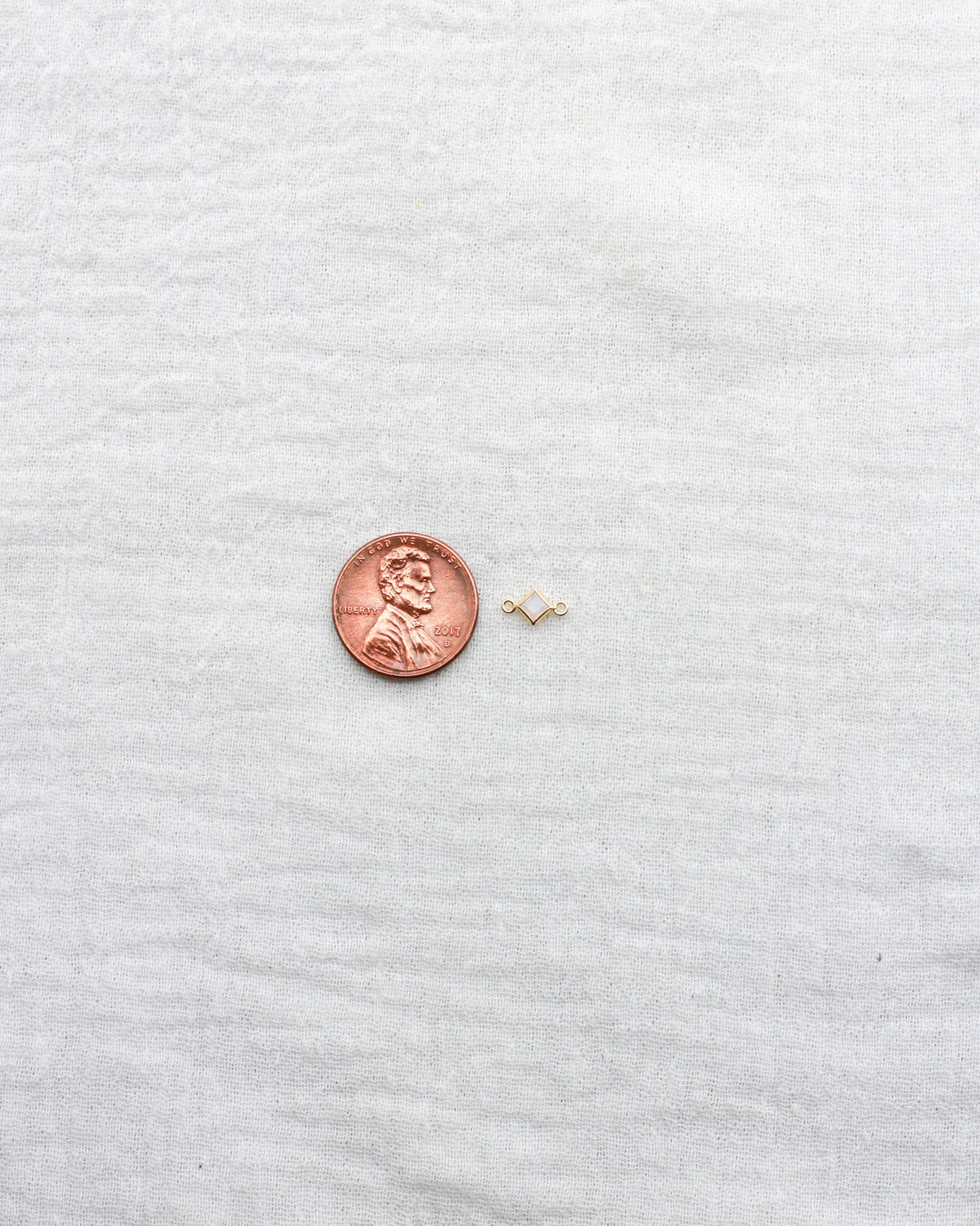 3mm White Opal Diamond Shaped Connector, CN313