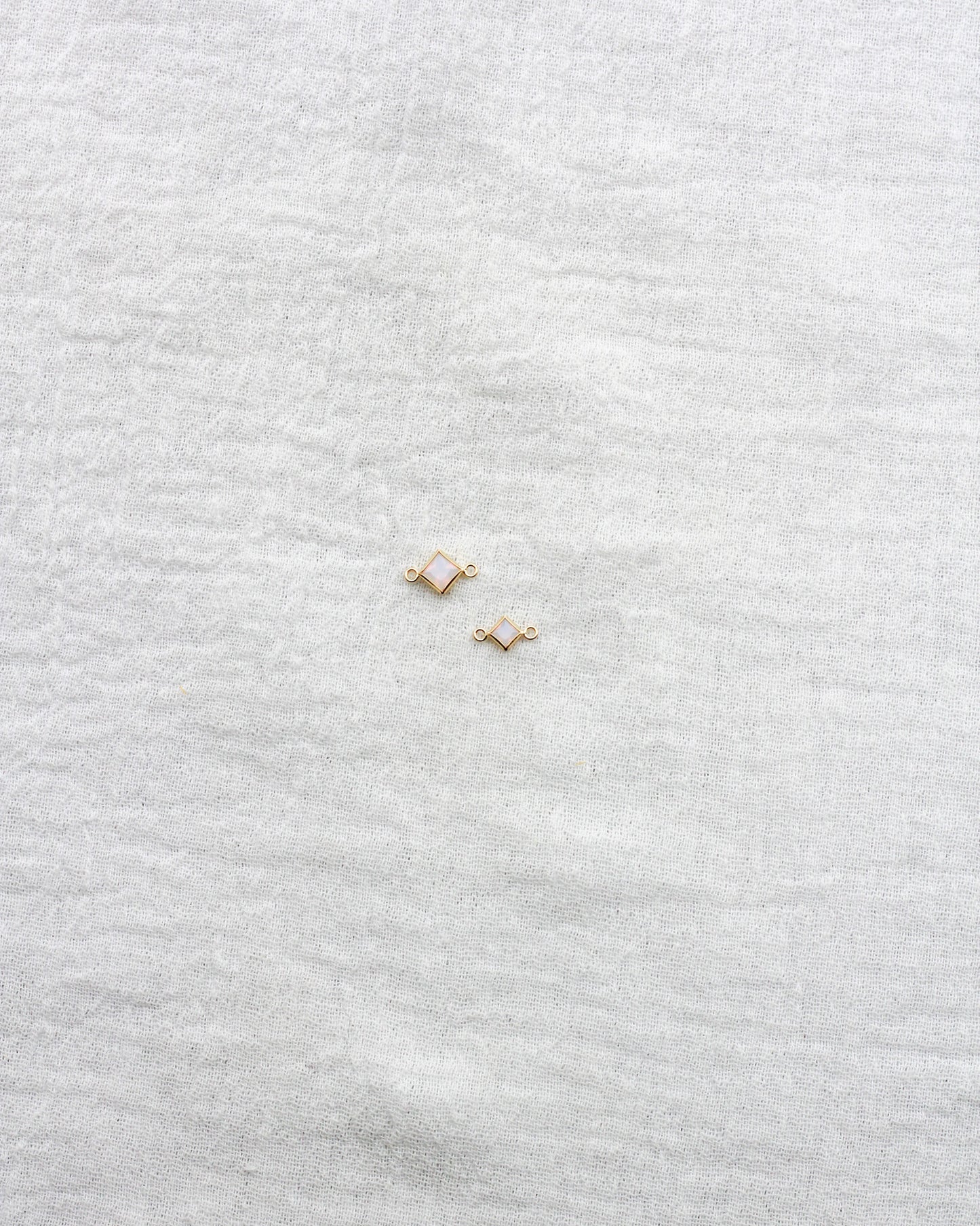 3mm White Opal Diamond Shaped Connector, CN313