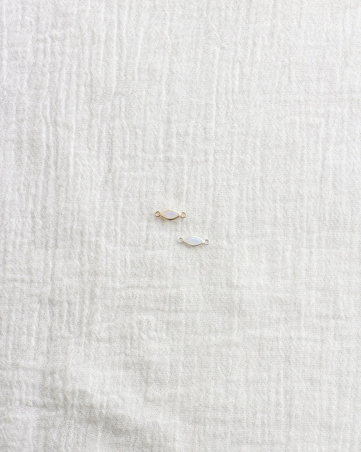 White Opal Marquise Bezel Connector, CN317