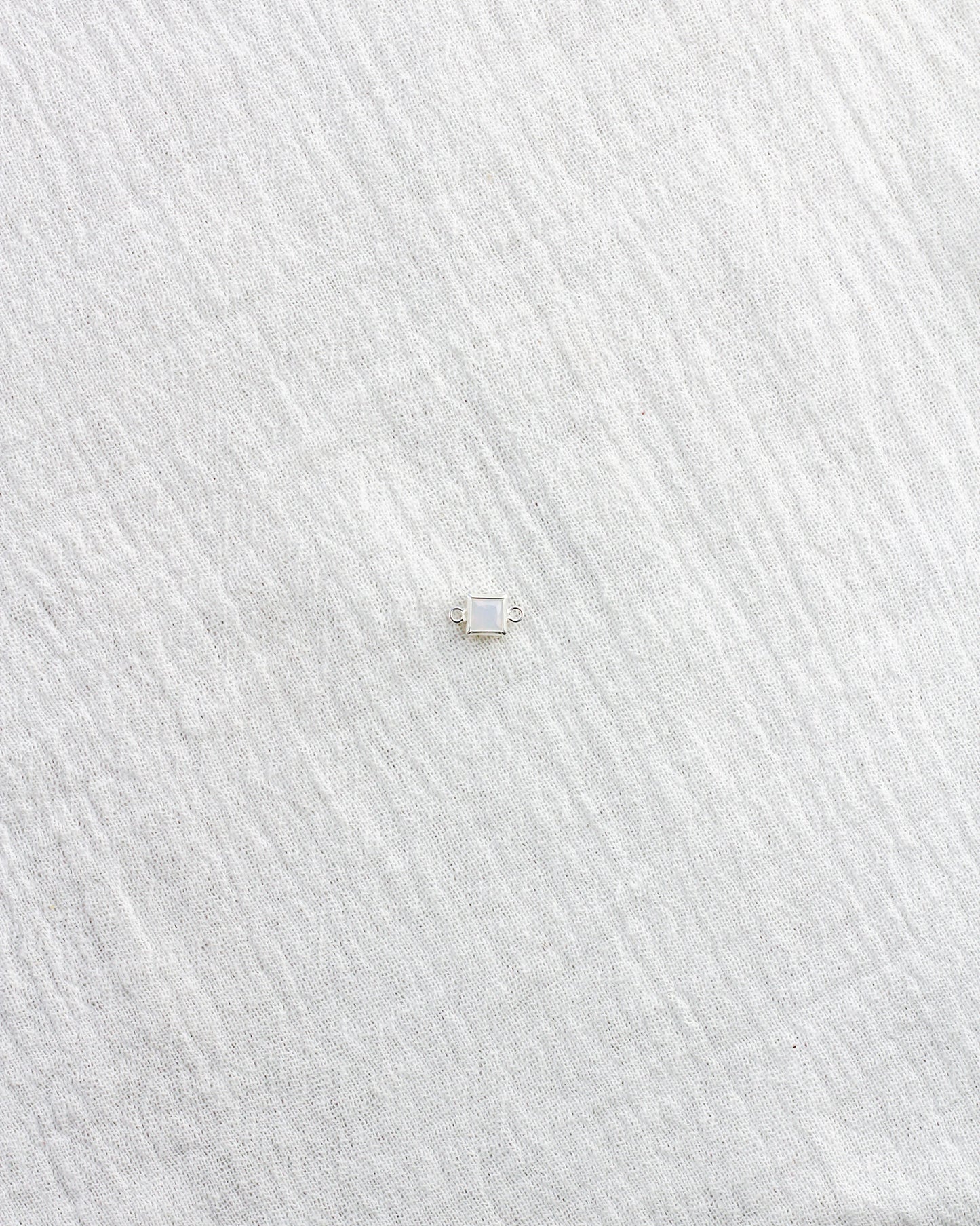 4mm White Opal Square Connector, CN321
