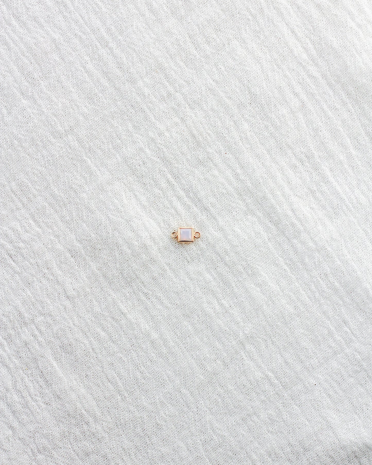 4mm White Opal Square Connector, CN321