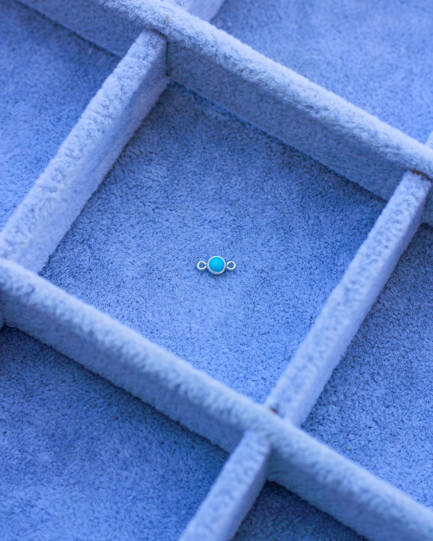 3mm Sterling Silver Turquoise Connector, CN274