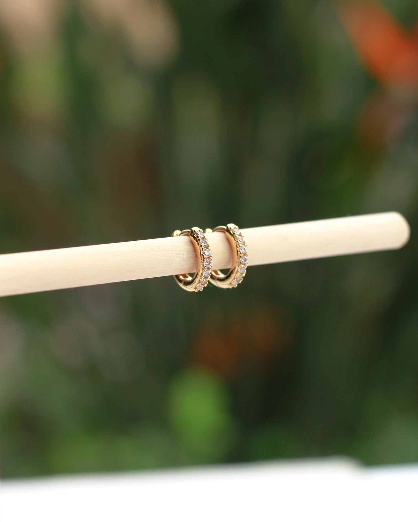 10.5mm Pave Hoop Earrings, E3