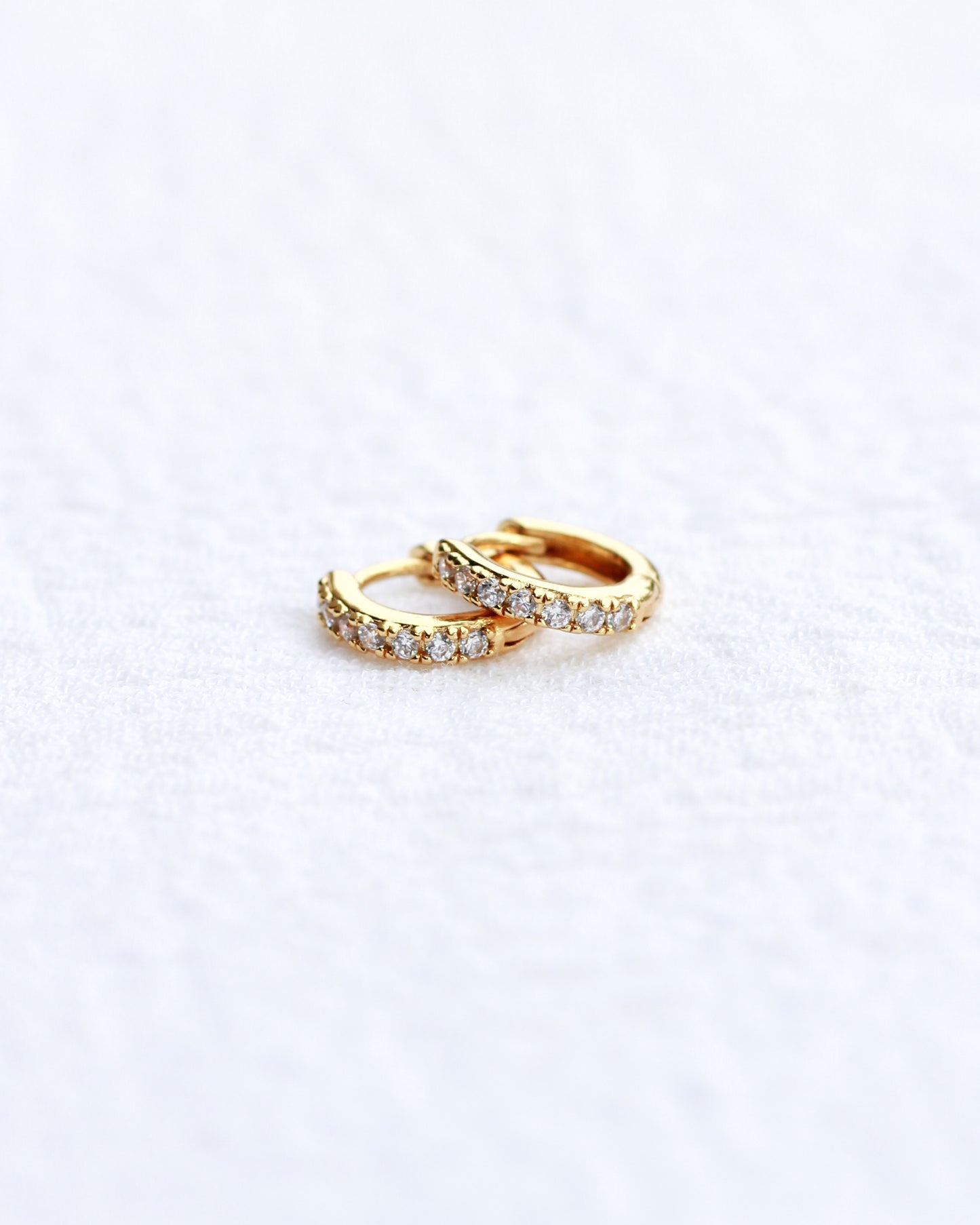 10.5mm Pave Hoop Earrings, E3