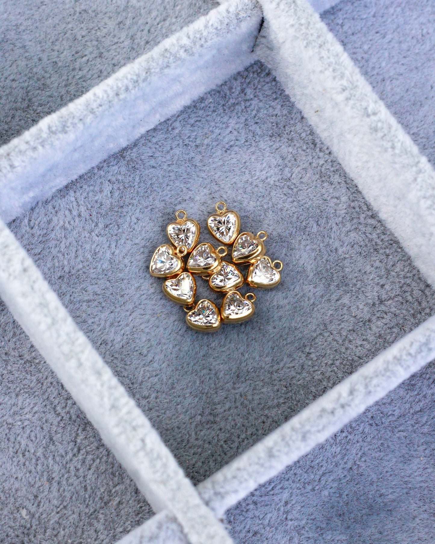 5mm Heart Bezel Charm, CH264