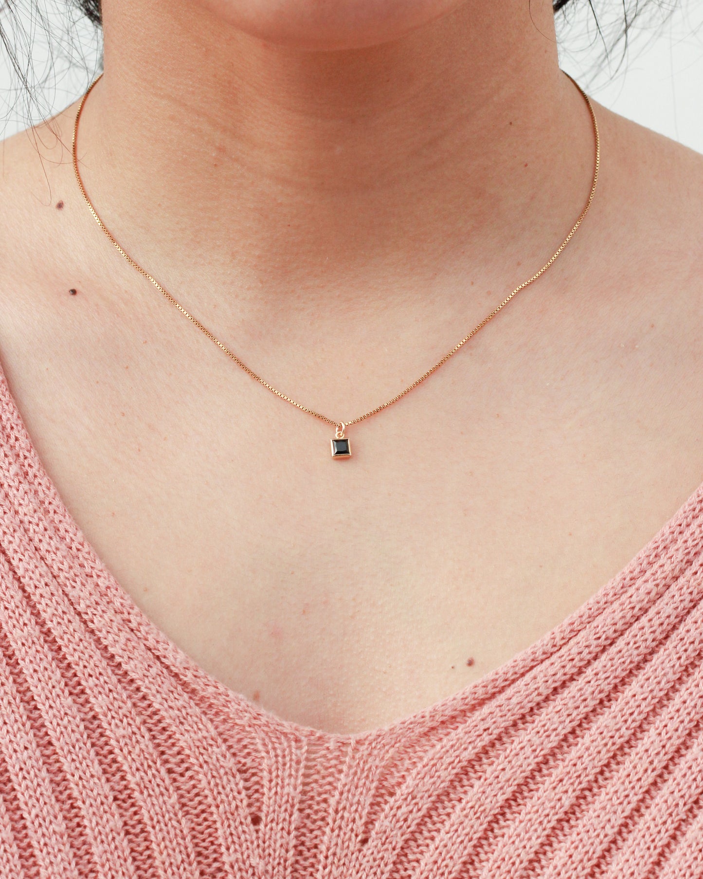 4mm Black Onyx Square Charm, CH260