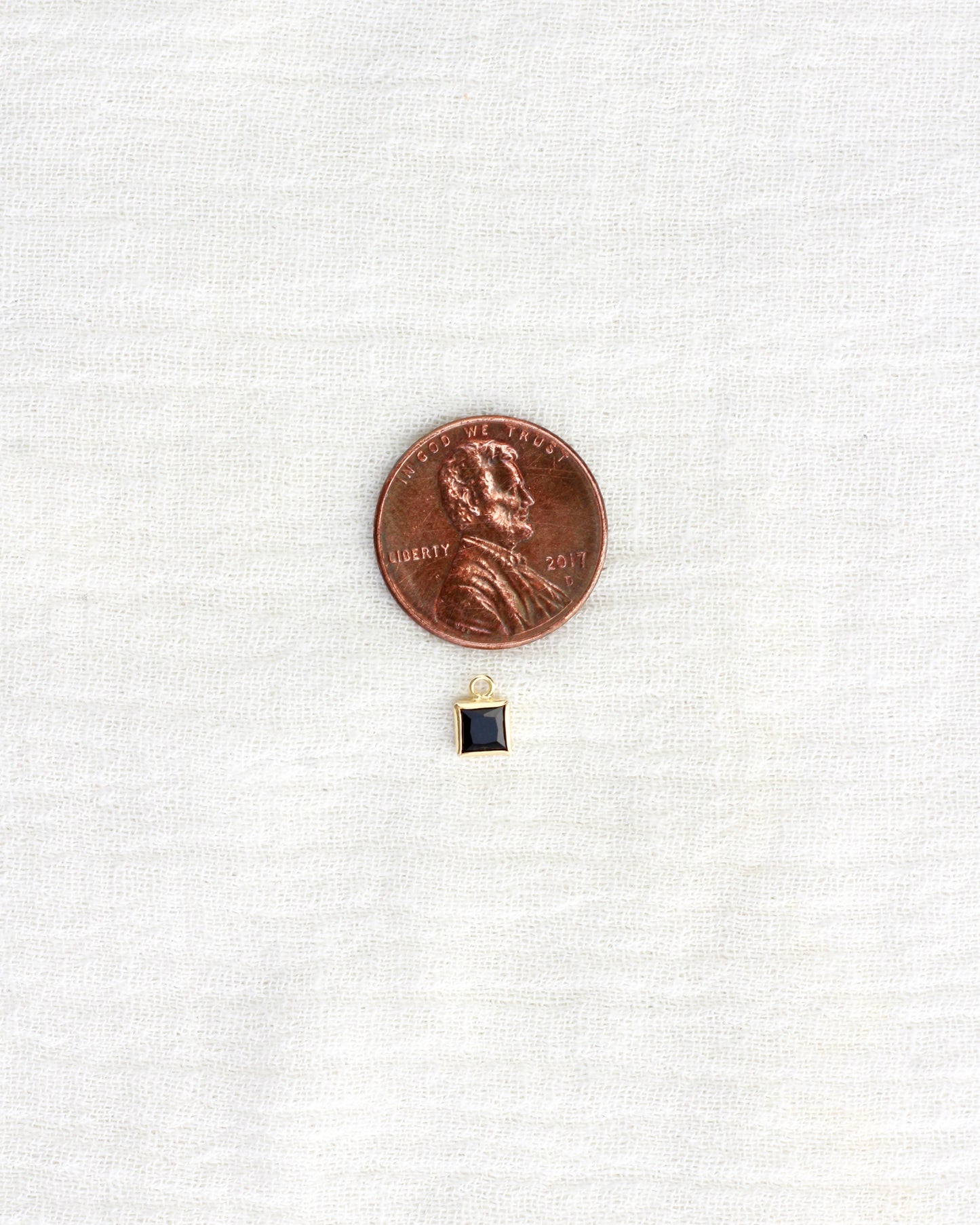 4mm Black Onyx Square Charm, CH260