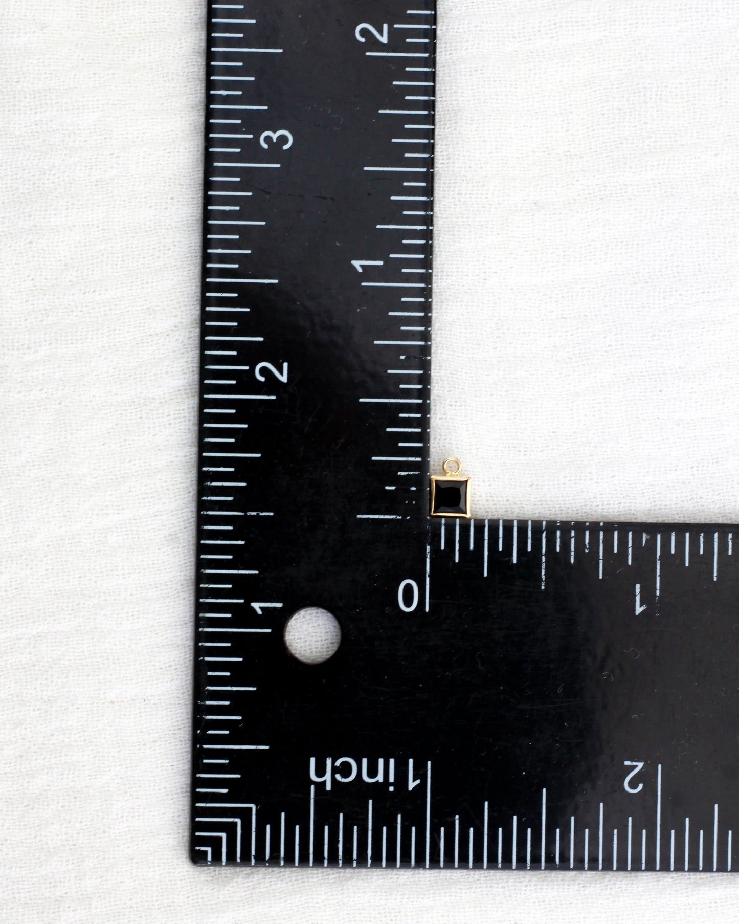 4mm Black Onyx Square Charm, CH260