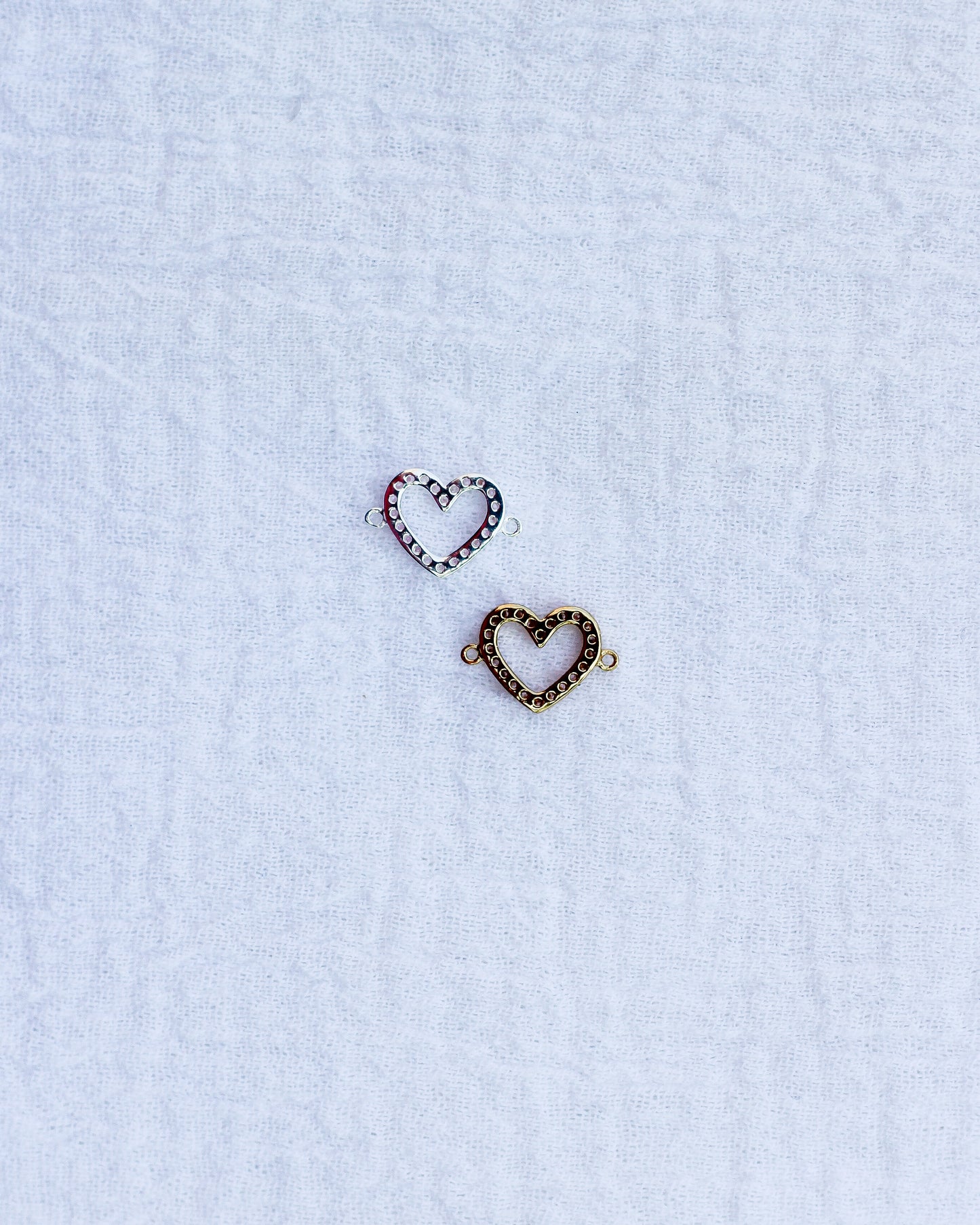 Pave Light Pink Heart CZ Connector, CN180