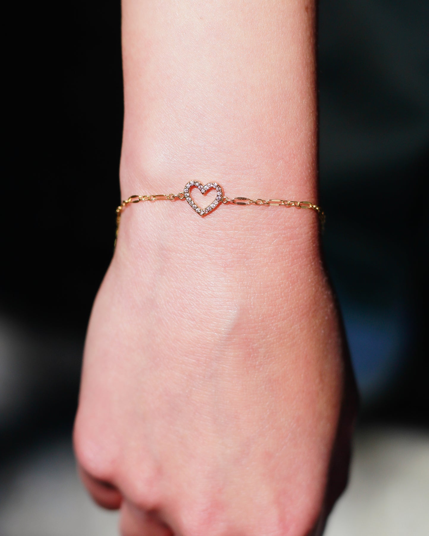Pave Light Pink Heart CZ Connector, CN180