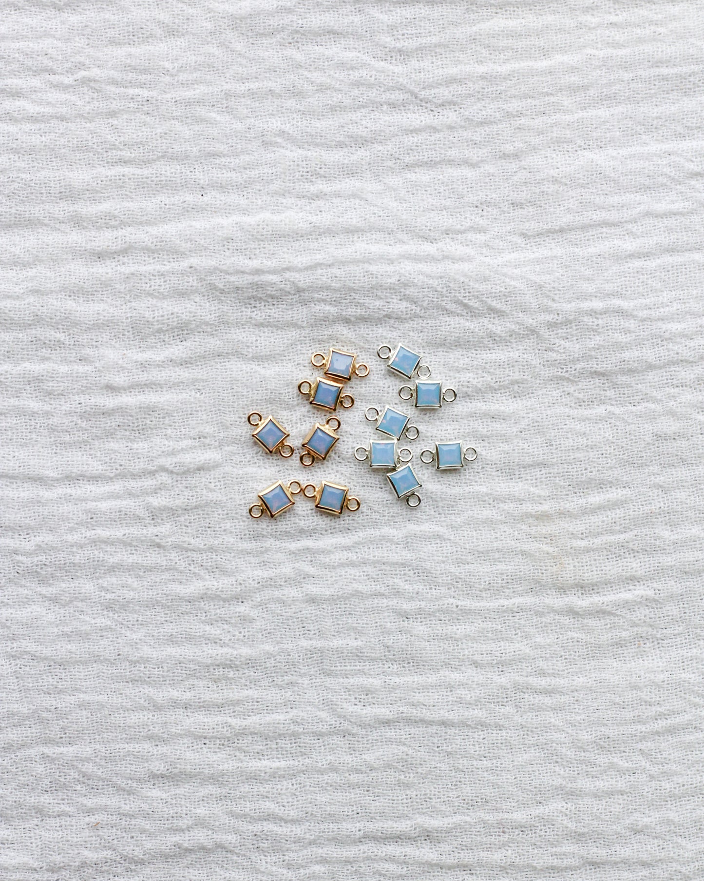 3mm Blue Opal Square Shaped Connector, CN311