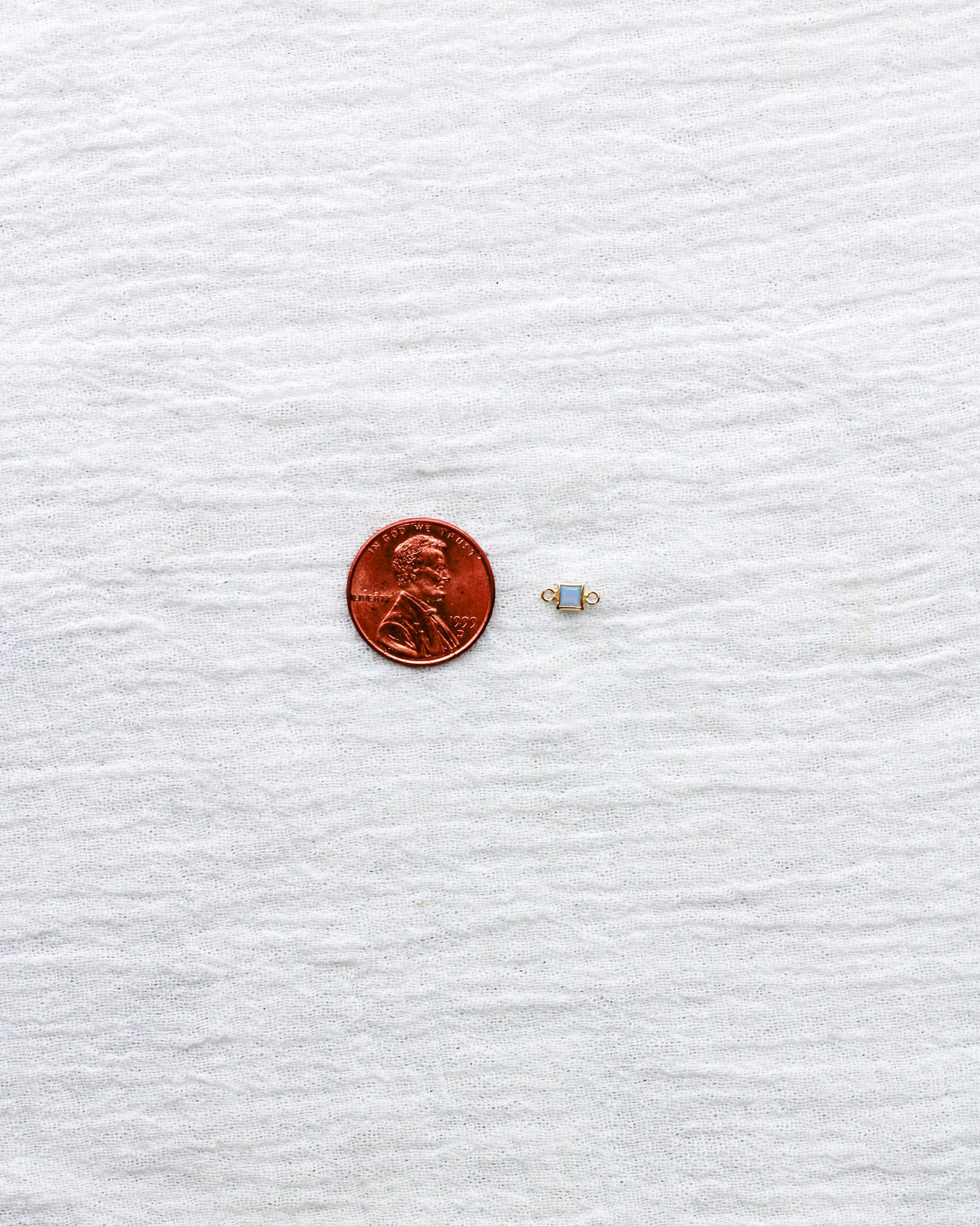3mm Blue Opal Square Shaped Connector, CN311