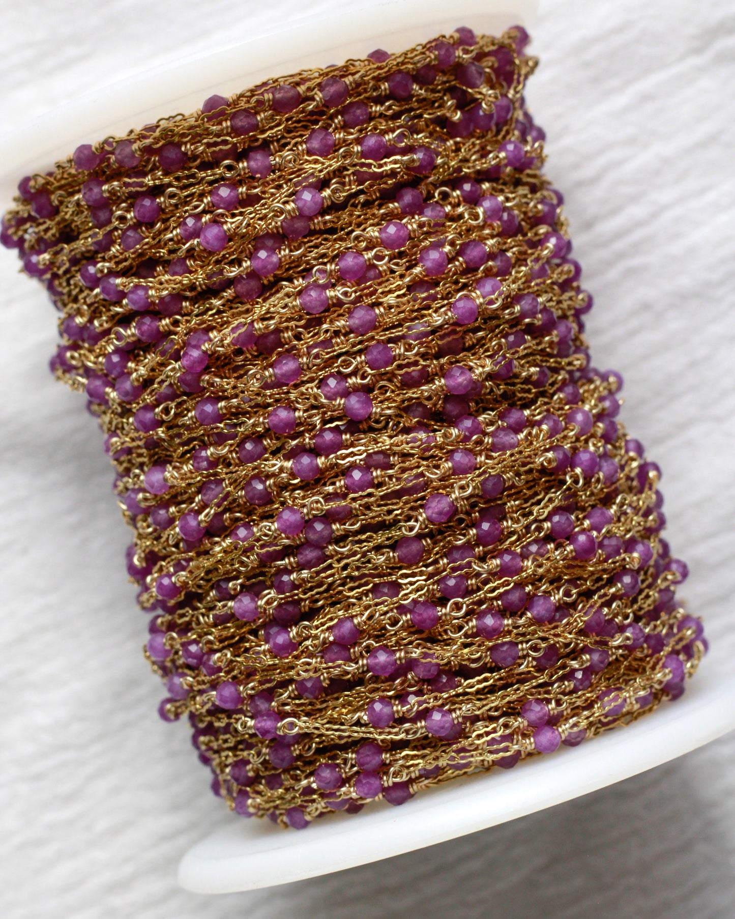 Genuine Amethyst 1.4mm Krinkle Chain, G91