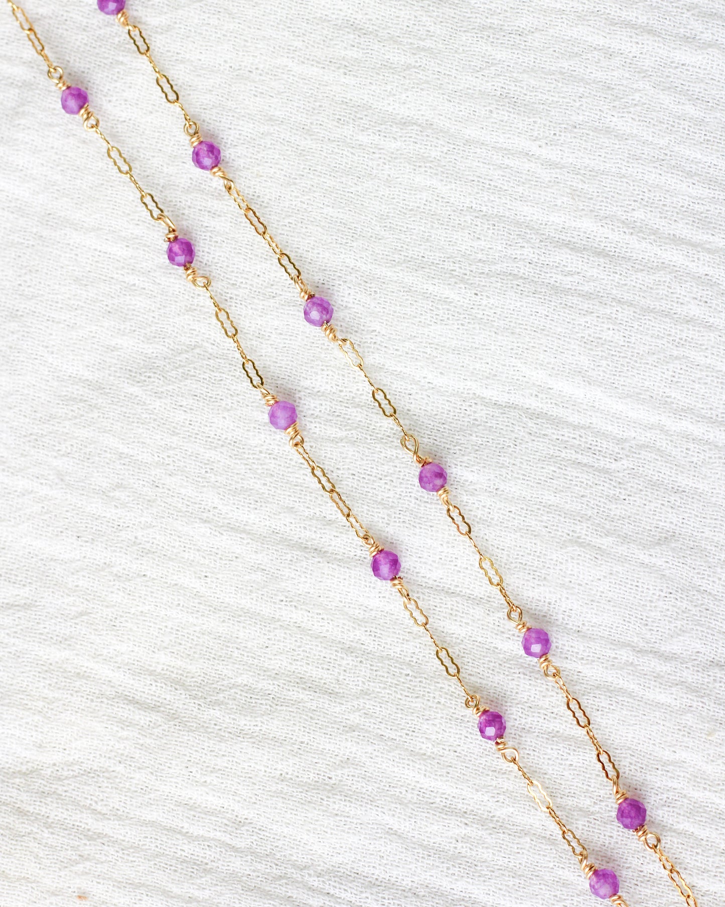 Genuine Amethyst 1.4mm Krinkle Chain, G91