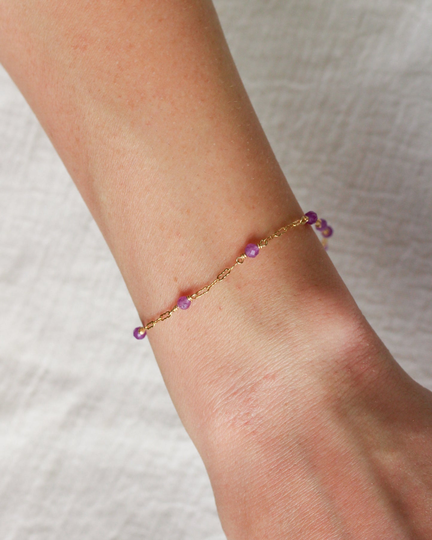 Genuine Amethyst 1.4mm Krinkle Chain, G91