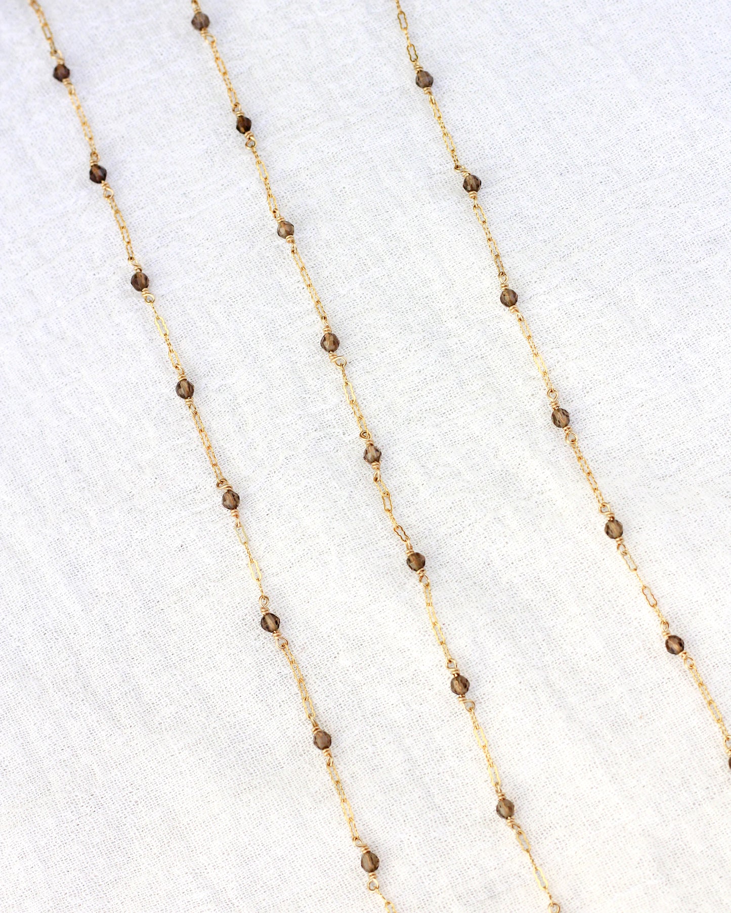 Smokey Quartz with Crinkle Chain, G92
