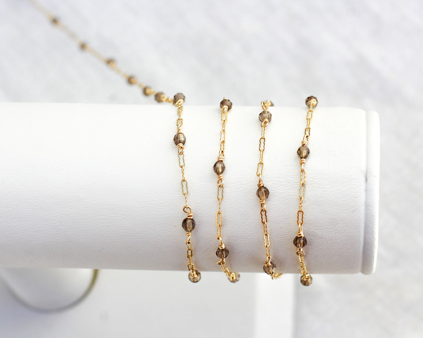 Smokey Quartz with Crinkle Chain, G92